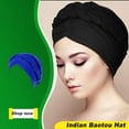 thumbnail image 4 of ZLight Turban Breathable Assorted Colors Single Layer Elastic Comfortable Polyester Head Scarf Wraps Hair Bonnet for Women Sapphire blue Standard 1Set, 4 of 6
