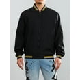 thumbnail image 2 of SUNSIOM Veste Bomber Légère pour Hommes Automne Imprimé Rayé Manches Longues Col Montant Zip Ajustée, 2 of 6