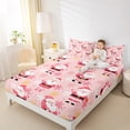 thumbnail image 4 of Castle Fairy Santa Claus 3pcs Twin Sheet Sets,Polka Dots Twin Fitted Sheet,Merry Christmas Breathable Flat Sheet,Ultra Soft Festival Home Decor, 4 of 7