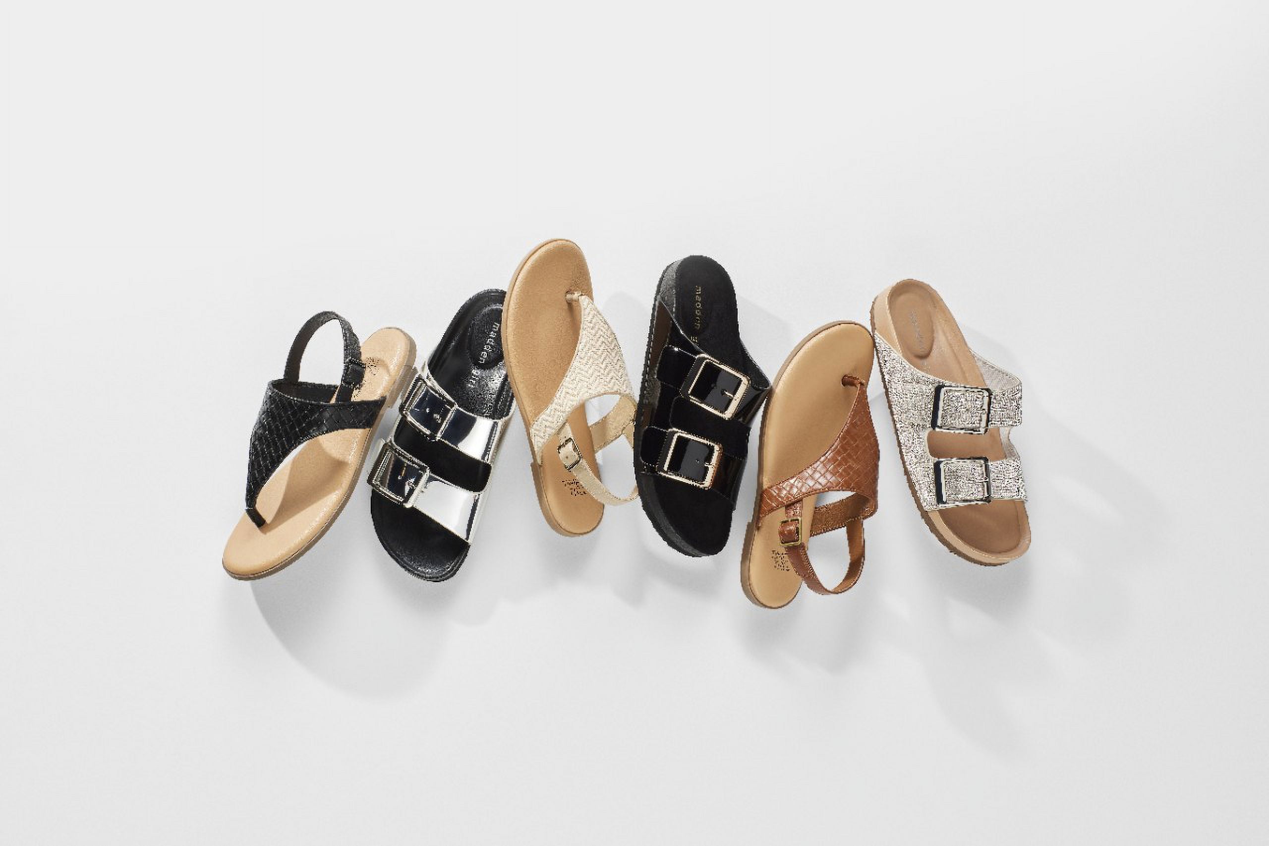 Madden Girl Women's Bodie Two Strap Buckle Footbed Sandals