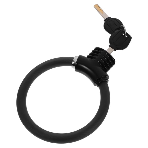 HOMEMAXS Bike Lock with Key for Secure Bike Use Sturdy Zinc Alloy and PVC Material Black Color Fits Most Bikes 0.5 inch Diameter