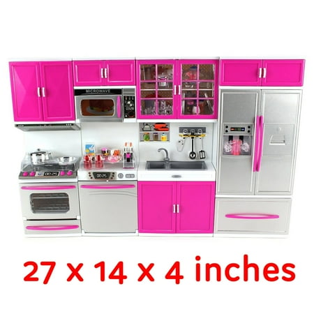 Healthy Kids Sink My Modern Kitchen 32 Full Deluxe Kit Battery Operated Kitchen Playset: Refrigerator, Stove, Sink, Microwave 27 x 14 x 4 inches ()