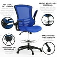 thumbnail image 5 of Flash Furniture Kelista Mid-Back Blue Mesh Ergonomic Drafting Chair with Adjustable Foot Ring and Flip-Up Arms, 5 of 17