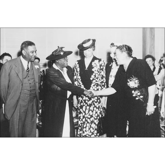 24"x36" Gallery Poster, Mary McLeod Bethune, Mrs. Eleanor Roosevelt and others Midway Hall