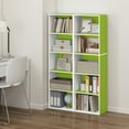 thumbnail image 6 of HOMLUX 5-Tier 52" Engineered Wood Bookcase, Storage Bookshelf for Study Office, White & Green, 6 of 7