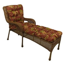 Blazing Needles 74-inch by 19-inch Squarded Outdoor Spun Polyester Tufted Chaise Lounge Cushion