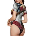 thumbnail image 2 of Balery Eagle With Hat And Roses Body de cuello redondo de manga corta para mujer Tops de manga corta Tops básicos-Medium, 2 of 7