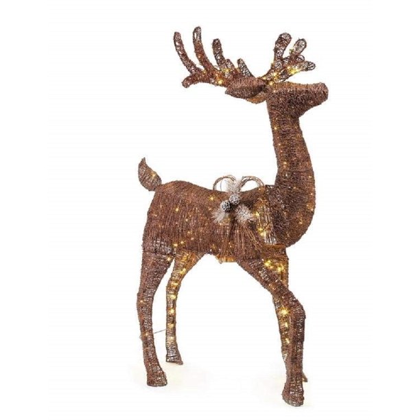 Home Accents Holiday 5 Ft Led Animated Brown Deer 200 Warm White Lights Walmart Com Walmart Com