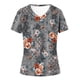 thumbnail image 4 of Fiudx Camisetas para Mujer Camiseta de Manga Corta con Cuello En V y Estampado Floral Informal de Moda para Mujer, 4 of 4