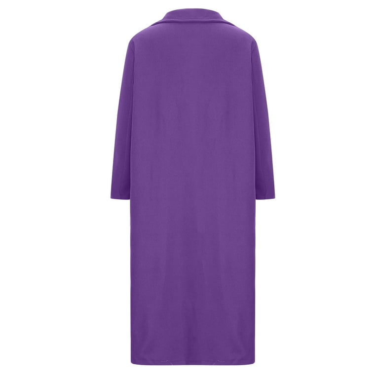 Tklpehg Womens Long Winter Coats Loose Lapel Long Sleeve Temperament Belt Long Woolen Coat Solid Color Casual Winter Warm Jacket Overcoat (Purple,XXXL Tklpehg Womens Long Winter Coats Loose Lapel Long Sleeve Temperament Belt Long Woolen Coat Solid Color Casual Winter Warm Jacket Overcoat (Purple,XXXL