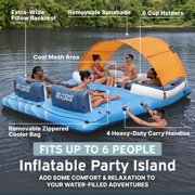 Open Box Bestway CoolerZ Tropical Breeze 6 Person Inflatable Party Island Float