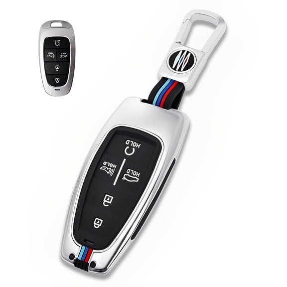 for Hyundai Key Fob Cover Case Metal Smart Key Holder Protector Compatible for Tucson Santa fe Sonata 2020-2024  5 Button