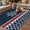 DarkBlue, variant on Navy Blue Coastal Outdoor Rug for Patio/Deck/Porch, Non-Slip Large Area Rug 3 x 5 Ft, Nautical Ocean Sea Rudder Abstract Art Indoor Outdoor Rugs Washable Area Rugs, Camping Rug Carpet Runner