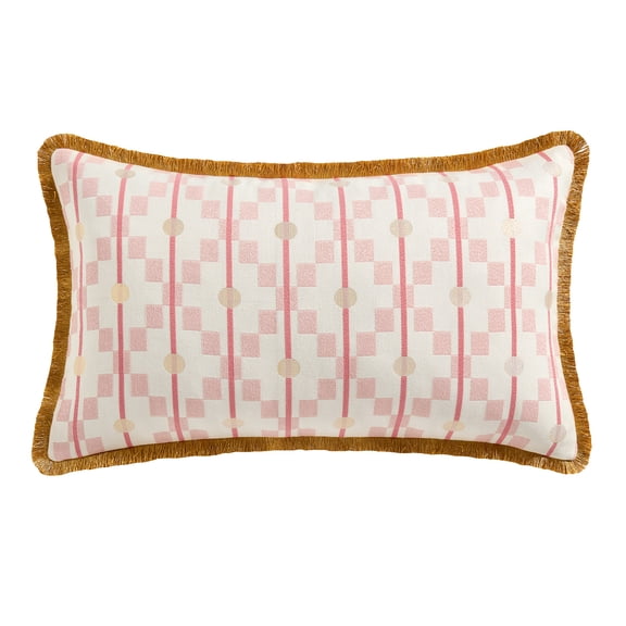 Beautiful 14" x 24" Pink Diamond Geo Decorative Pillow by Drew Barrymore