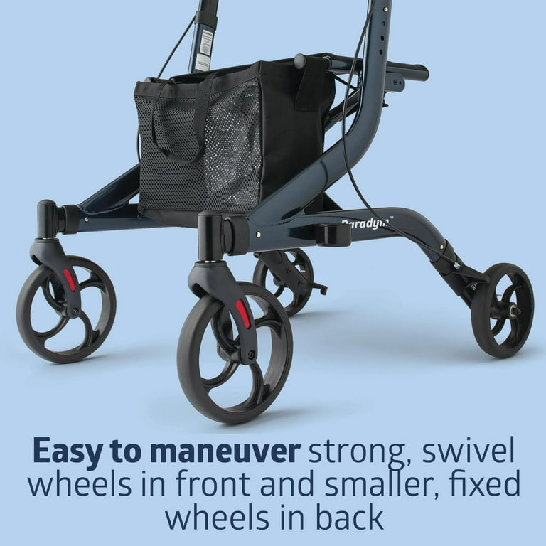 Medline Rolling Walker, Knockdown Rollator, Navy Blue, 300-lb