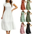 thumbnail image 3 of Sweet Dresses Women's Summer Outfits Short Sleeves Pleated Chest Elegant Evening Dresses Club Streetwear-a-M, 3 of 7