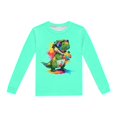thumbnail image 5 of Pyjama pour Garçons, Enfants, Dinosaure Imprimé, Col Rond, Haut à Manches Longues, Pantalon, Ensemble de Pyjama 2 Pcs, Printemps Automne, Pyjama pour Enfants, Vert Menthe, 6 Ans-7 Ans, 5 of 5