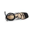 thumbnail image 4 of BLISSFUL STEP Women's Lace Up Strappy Block High Heels Sandals Black 6, 4 of 7