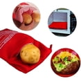 thumbnail image 3 of Bolsa de patatas para microondas, bolsa reutilizable para cocinar patatas en microondas exprés, cocina de patatas al horno, patatas perfectas, bolsa roja para hornear de 4 minutos, 3 of 5