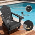 thumbnail image 3 of Tappio Folding Adirondack Chair Set of 2, All Weather HDPE Outdoor Patio Chairs with 3- Position Adjustable Backrest, Detachable Multifunctional Holders and Cup Holders, Fire Pit Chairs, Black, 3 of 8
