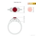 thumbnail image 5 of ANGARA Natural Aeon 1 ct Ruby Halo Leaf & Vine Engagement Ring with Milgrain in 14K White Gold for Women (Size-6mm) | July Birthstone, Anniversary, Jewelry Gift for Women | Natural Ruby Ring, 5 of 10