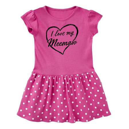 

Inktastic I Love My Meemaw in Black Chalk Heart Gift Toddler Girl Dress