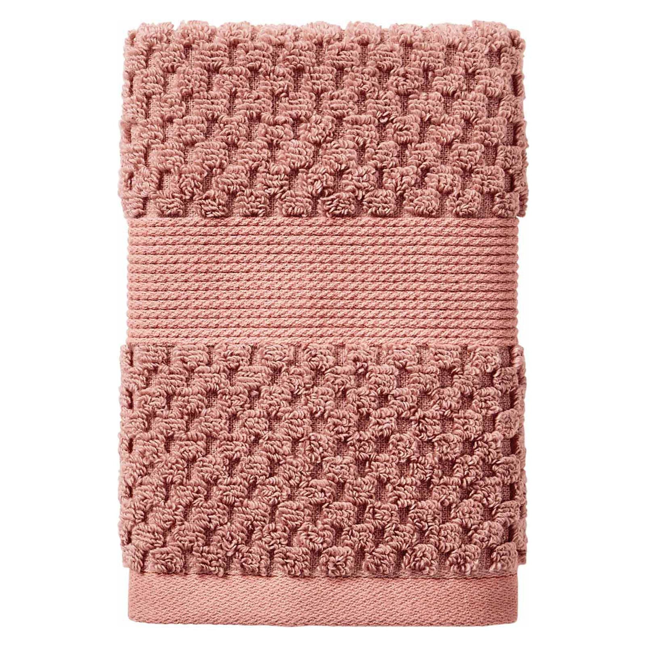 Better Homes & Gardens Signature Soft Cotton Popcorn Texture 6-Piece Bath Towel Set, Old Rose
