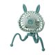 thumbnail image 3 of Ventilador de mesa de 3 velocidades con luz nocturna, portátil, con clip, para sillas de ruedas, para exteriores e interiores, para coche, dormitorio, Orejas de conejo verdes, 3 of 9