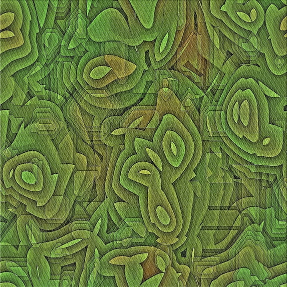 Ahgly Company Machine Washable Indoor Square Transitional Green Area Rugs, 4' Square