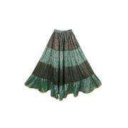 Mogul Women's Tiered Maxi Skirt Peasant Summer Style Boho Chic Long Skirts