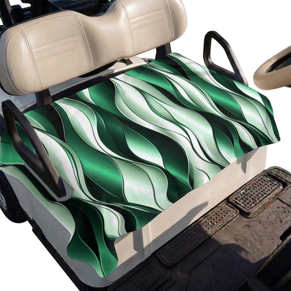 Golf Cart Seat Cover Green Stripe Lines Club Car Golf Cart Seat Covers Soft Absorbent Golfcart Towel Blanket Abstract Twist Striped Golf Seat Covers for Cart Decor Fits 2 & 4 Passenger 51"x31"
