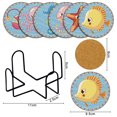thumbnail image 3 of Posavasos para bebidas DIY con juego de estantes de almacenamiento Juego de posavasos de madera Patrón de animales de dibujos animados Posavasos modernos para cualquier tipo de mesa Regalo perfecto FLhrweasw  Nuevo, 3 of 9