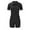 Black, variant on Timegard Ribbed Rompers for Women Short Sleeve Drop Shoulder Lapel V Neck Short Bodysuit Slim Fitting Outfits
