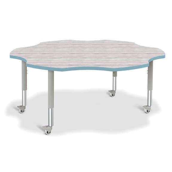 Six Leaf Activity Table - Mobile - Driftwood Gray/Coastal Blue/Gray