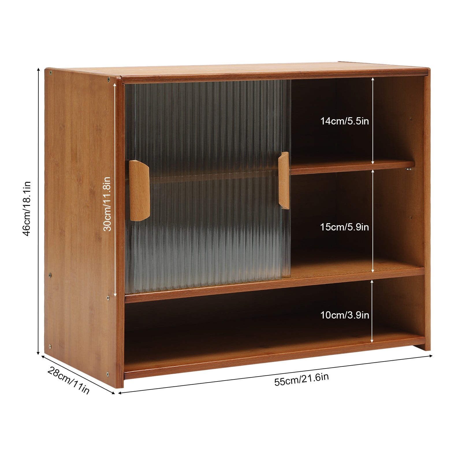 SENDERPICK Kitchen Pantry Sideboard Bamboo Small Storage Cabinet Sliding Door Cupboard