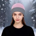 thumbnail image 2 of Fgnfyis Soft Comfortable Unisex Ribbed Knit for Autumn and Winter Fashion Versatile Hats for Men and Women Edge Pink, 2 of 4