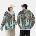 thumbnail image 2 of KLL Astronauts On Lunar Mission Print Men's Women’s UPF 50+ Sun Protection Outdoor Hoodie Jacket Long Sleeve Fishing Hiking Performance Shirt- Small, 2 of 5