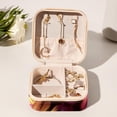 thumbnail image 6 of Flower Travel Portable Square Jewelry Box Organizing Rings Earrings Necklaces Bracelets for Girls Women, 6 of 6