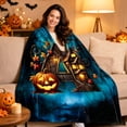 thumbnail image 5 of Custom Halloween Throw Blanket 60"×78", Personalized Photo & Letter Print Soft Fleece Blanket, Spooky Holiday Decor for Bed & Sofa (G ,60"×78"), 5 of 6