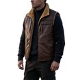 thumbnail image 4 of Mens Sleeveless Jackets Stand Up Collar Zip Up Fleece Lined Motorcycle Thicken Warm Winter Jacket Coffee XL, 4 of 7
