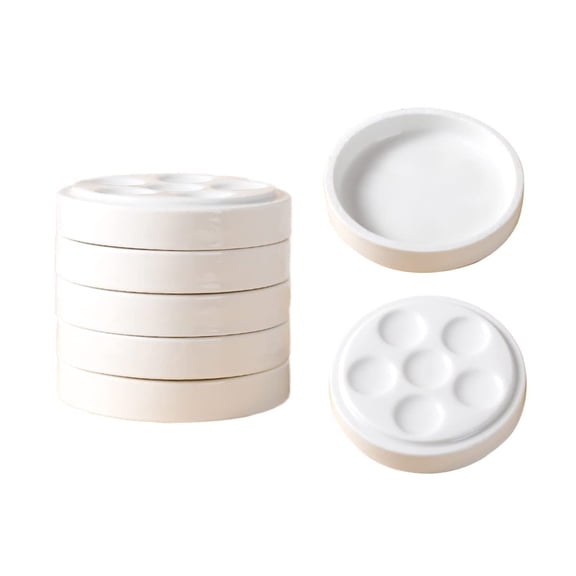 5  Ceramic Paint Palette, 4 Inch Stackable Porcelain Mixing Tray for Watercolor Gouache Painting