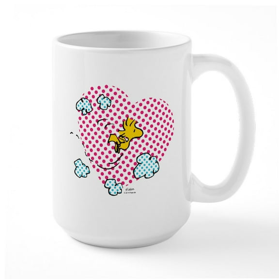 CafePress - Valentine's Woodstock Large Mug - 15 oz Ceramic Large White Novelty Mug