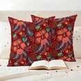 thumbnail image 3 of Red Boho Floral Outdoor Waterproof Pillow Covers, Vintage Southwestern Ethnic Tribe Botanical Decorative Square Throw Pillowcase Sofa Cushion Sham for Patio/Couch/Chair, 26"x26" 2 Pack, 3 of 8