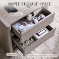 thumbnail image 7 of Aitjunz 2 Drawers Modern Nightstand for Bedroom, 25" Tall Night Stand with Charging Station & Open Shelf, Rounded Corner Design, Light Grey, 7 of 7