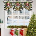thumbnail image 3 of Vintage Gnome Tie Up Valances Curtain, Christmas Star Gift Black White Striped Adjustable Rod Pocket Short Window Treatment Tie Up Curtains Valances for Kitchen Living Room Bathroom 54x18 Inches, 3 of 9