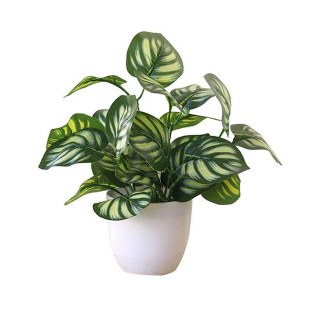 Artificial Potted Plant Leaf Simulation Leaves Home Office Desktop Greenery Decoration
