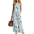 thumbnail image 6 of TaTaai Two Piece Sets for Women Floral Print Sleeveless Top Wide Leg Pants Drawstring Waist Loose Casual Summer Outfits, 6 of 6