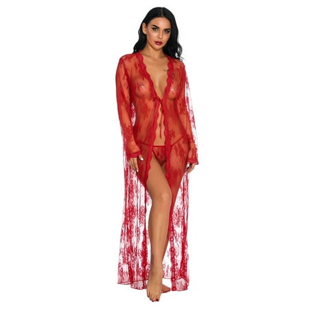 

Tangnade Lingerie For Womens Pajamas Women Sexy Lace Lingerie Babydoll Deep V Teddy Sleepwear With Panty