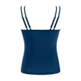 thumbnail image 5 of WTOBBY Women's Solid Color Bikini Set Two-Piece V-Neck Swimsuit Adjustable Straps with Bra Pads Summer Beach Swimwear,Navy 2XL, 5 of 5
