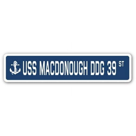 USS Macdonough Ddg 39 Street [3 Pack] of Vinyl Decal Stickers | Indoor/Outdoor | Funny decoration for Laptop, Car, Garage , Bedroom, Offices | SignMission